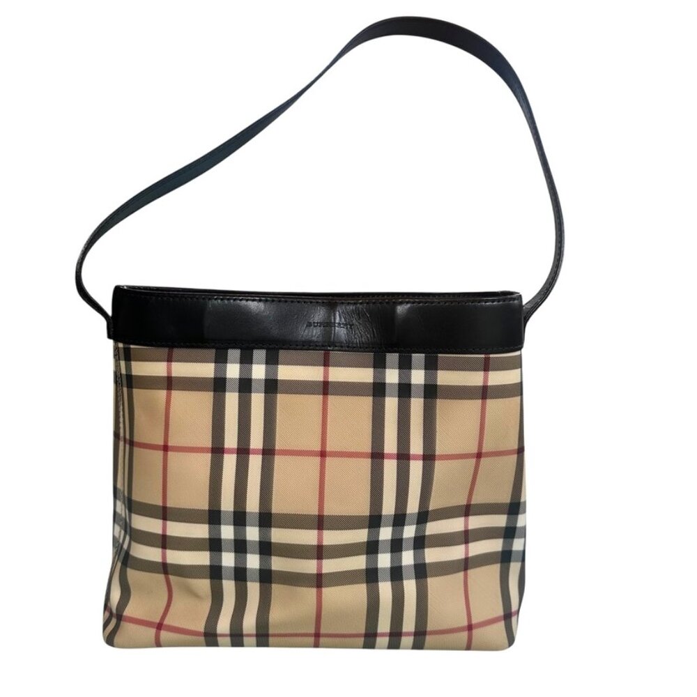 Burberry Nova Check Shoulder tote w/ black handle